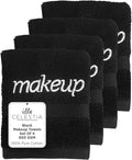 Villa Celestia Black Makeup Remover Towels Set of 4, 100% Soft Cotton Reusable Luxury 4 Pcs Makeup Wipes for Face, Ideal for Salon, Bath, Hotel, Spa, Washcloths for Face Pack of 4 (12"X12")