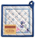 Maison d' Hermine Pot Holders 100% Cotton Heat Resistant Potholders 8" x 8" Hot Pads with Loop BBQ, Cooking, Baking, Grilling, Kitchen, Handling Hot Pans Spring/Summer (Pack of 1, Faience)
