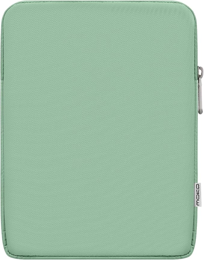 MoKo 13 Inch Tablet Sleeve Fits 13inch iPad Air M3 2025, iPad Pro M4/Air M2 2024, iPad Pro 12.9, Galaxy Tab S8+/S9+ 12.4, Polyester Bag Fit with Apple Pencil or Smart Keyboard, Bodhi Green