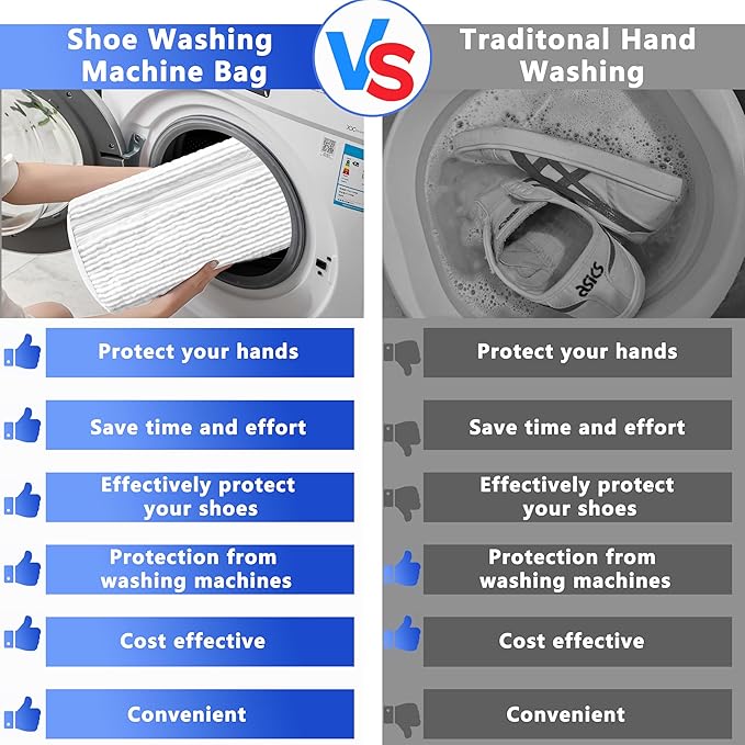 Xinambyh 2Pcs Reusable Shoe Washing Machine Bag for Washer and Dryer:Free Up Hands, Prevent Deformation,shoe bag with Zipper Protection Design, Use for all Shoes,Sports Shoes