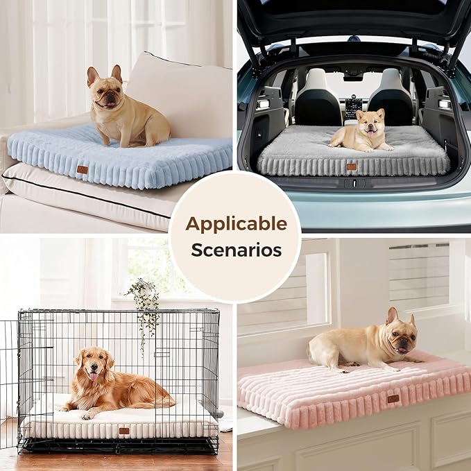 Orthopedic Dog Bed for Large Dog, Waterproof Pet Bed,Non-Slip Bottom and Egg-Crate Foam with Removable Washable Cover Crate Bed,Blue,36"x27"x3"