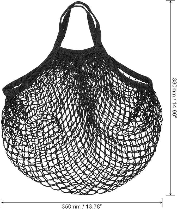 MECCANIXITY Cotton Mesh Bag Reusable Washable Mesh Net String Grocery Bags Organizer for Fruits Vegetables Shopping