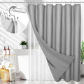 LaCyan 3-in-1 Waterproof Waffle Weave Shower Curtain Set 72x72, 258GSM Heavy Duty Fabric with Clear PEVA Liner (3 Magnets) & 12 Stainless Steel Double Hooks, Hotel Style Bathroom Upgrad