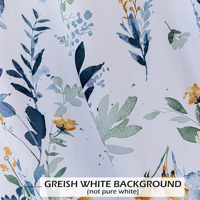 MYSKY HOME Floral Curtains 108 inches Long Living Room Curtains Thermal Insulated Room Darkening Curtains for Dining Room Vintage Classical Floral Printing Drapes, 2 Panels, Yellow and Blue