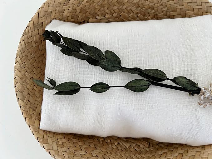 Linen Rayon Blend Fabric by The Linen Lab – Lightweight, Soft, Pre-Washed Material for Sewing, Clothing, Crafts & DIY (1 Yard pre Cut, White - Flat Gauze)