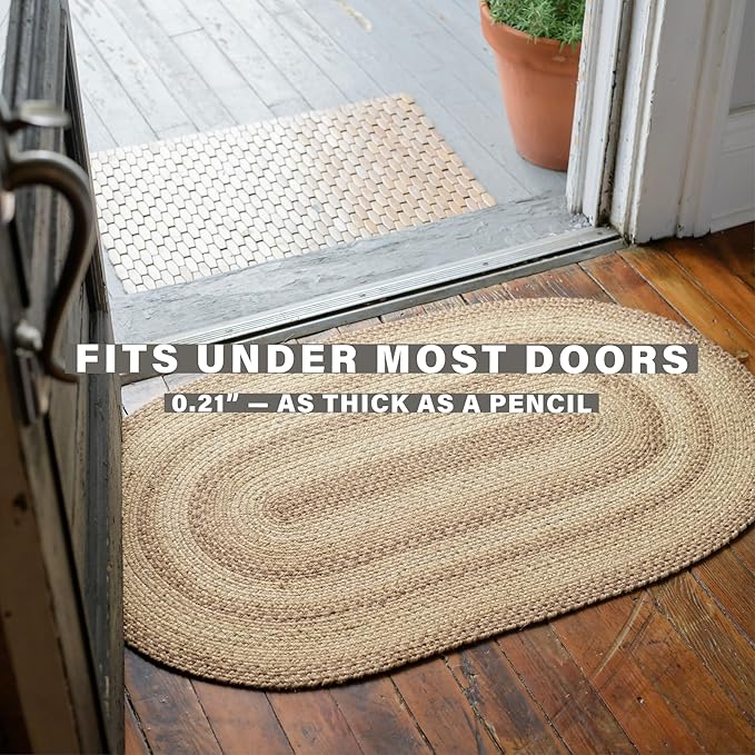 Homespice Cookie Dough Jute Braided Oval Rugs 4x6' - Brown Farmhouse Braided Rug for Bedroom and Living Room