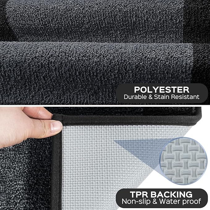 DOMUSTEX Machine Washable Kitchen Rug 24" x 70", Non Slip Kitchen Mat for Floor, Absorbent Entrance Runner Rug for Bedroom, Hallway, Bathroom, Door (Roll Packing)