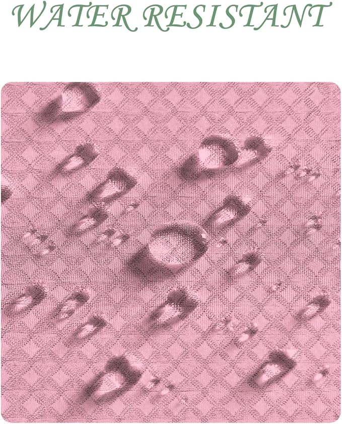 ggaimwf 72x78 Inch Solid Color Shower Curtain for Bathroom Waffle Bath Water Resistant Fabric Curtains Pink Modern Thick Shower Stall Curtain with Metal Hooks