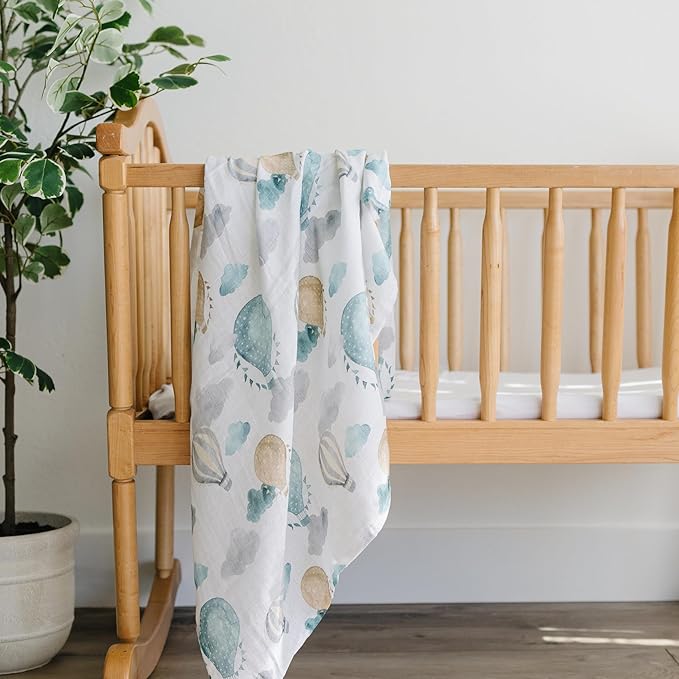 Featherhead™ 4-Pack 100% Cotton Muslin Swaddle Blankets for Baby Girl - Large 47”x 47” - Pre-Washed, Soft, & Breathable - Newborn Essential & Perfect Baby Registry Gift (4 Pack - Elephant)