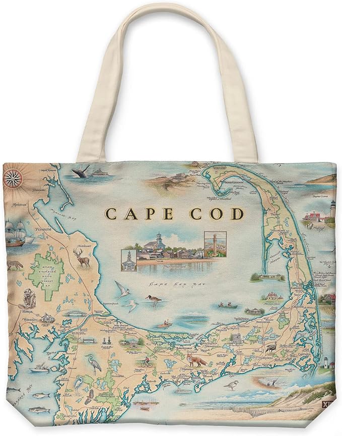Xplorer Maps Canvas Tote Bag with Handles, Cloth Grocery Shopping Bag, Reusable & Eco-friendly Bag, 100% Cotton, Washable