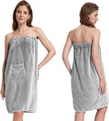 PJGGZ Towel Wrap for Women, Three Adjust Clasps Closure Bath Wraps After Shower Spa Sauna Bathrobe(Available in Plus Size)