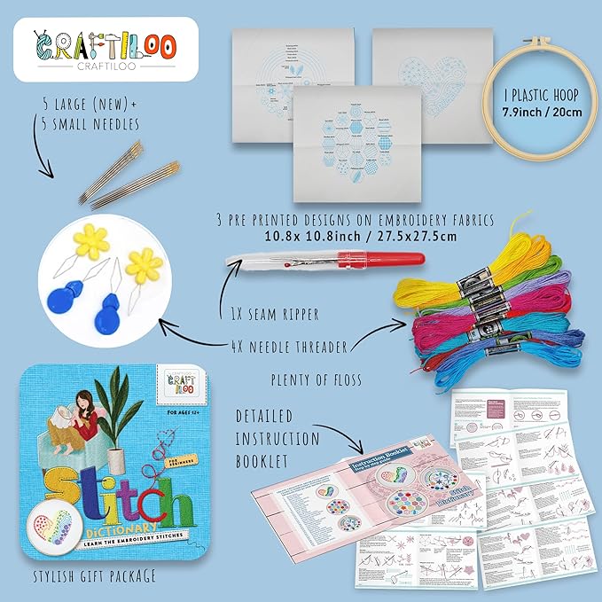 Embroidery Kit for Beginners Cross Stitch Kits for Beginners Needlepoint Kits for Adults Embroidery Kits for Adults Cross Stitch kit Heart