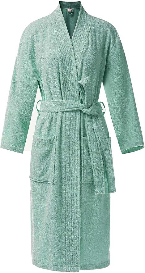 SIORO Women Terry Cloth Bath Robes with Pockets, Soft Long Cotton plush Kimono Wrap Bathrobe, Spa, Fuzzy Female nightgrown