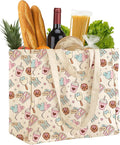 Miss Adola Large Canvas Grocery Tote Bag - Reusable Extra Large Shopping Shoulder Bags with 6 Inner Pockets & 2 Handle Strap