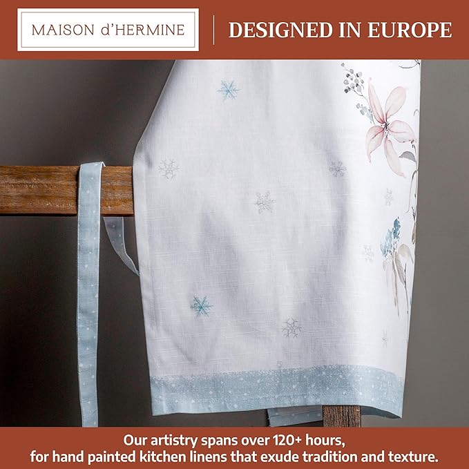Maison d' Hermine 100% Cotton Apron for women with Pocket Kitchen Chef Apron for Men Cooking Gardening Server Waitress