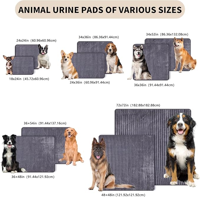 Dog Crate Mat, 2 Pack 48"×48" Flannel Washable Pet Mat for Dogs and Cats, Non-Slip Pet Pad for Kennel Training, Absorbs Urine and Waterproof Pad for Sofa Bed Crate Kennel Car Seat Floor（Gray）