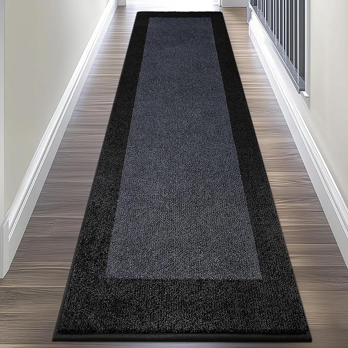DOMUSTEX Machine Washable Kitchen Rug 24" x 96", Non Slip Kitchen Mat for Floor, Absorbent Entrance Runner Rug for Bedroom, Hallway, Bathroom, Door (Roll Packing)