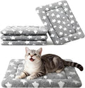 Fogkiss Dog Crate Mat, 4 Piece Reversible Pet Bed, Polyester, Machine Washable, Small Dogs & Cats, Rectangular (Gray Star, 18" L x 14" W x 1.5Th)