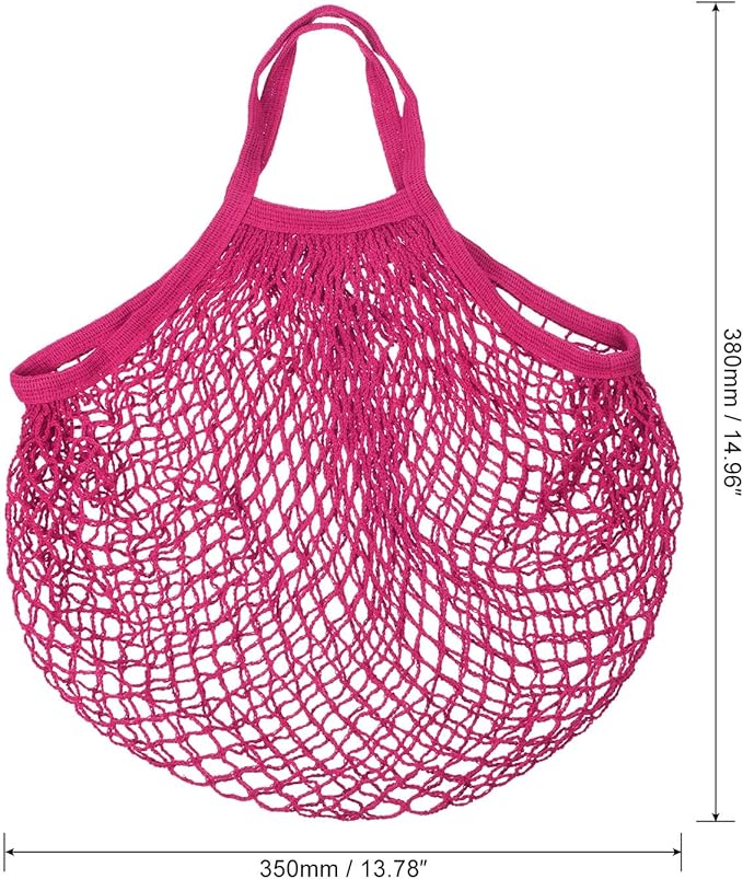 MECCANIXITY Cotton Mesh Bag Reusable Washable Mesh Net String Grocery Bags Organizer for Fruits Vegetables Shopping