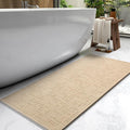 AMOAMI-Bath Mat-Absorbent Quick Dry Bathroom Floor Mats-Washable Rubber Backing Bath Mats for Bathroom Rugs Fit Under Door-Bath Rug for in Front of Sink Bathtub Shower Room, Camel 17''x59''