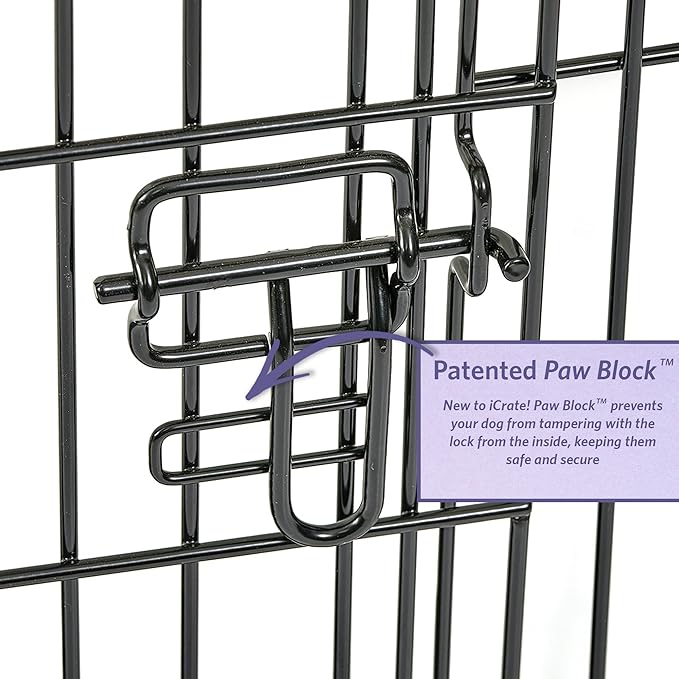 MidWest Homes for Pets 42-Inch iCrate Folding Dog Crate with Divider Panel, Leak-Proof Tray & Secure Latches – Metal Wire Kennel for Large Breeds – Portable, Durable & Easy to Assemble