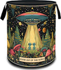 VODRM Alien Ufo Mushroom Star Galaxy Laundry Basket, Dirty Collapsible Clothes Toy Organizer Hamper for Kids Adults, Oxford Cloth Waterproof Storage Bin for Bathroom Home Decor Gifts, 19.7"X15.7"