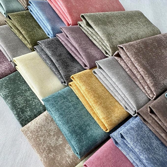 Cotton Patchwork Quilting Fabric Panel – 155×100 cm, 100% Cotton, Made in Türkiye (PRT_KUP 01-001) (Assorted Marble Effect/Pastel & Earthy Tones, 25pcs 8x8 inch)