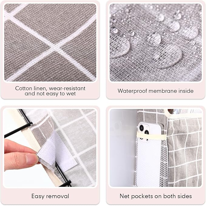 Boao 8 Packs Wall Hanging Storage Bag, Wall Storage Organizer Bags with Hooks, Over The Door Hanging Basket for Dormitory Bathroom Bedroom, Living Room Kitchen(Cute Color)