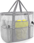 SRISE Mesh Beach Bag - Large Beach Tote Bag for Family Beach Bag for Toys & Vacation Essentials