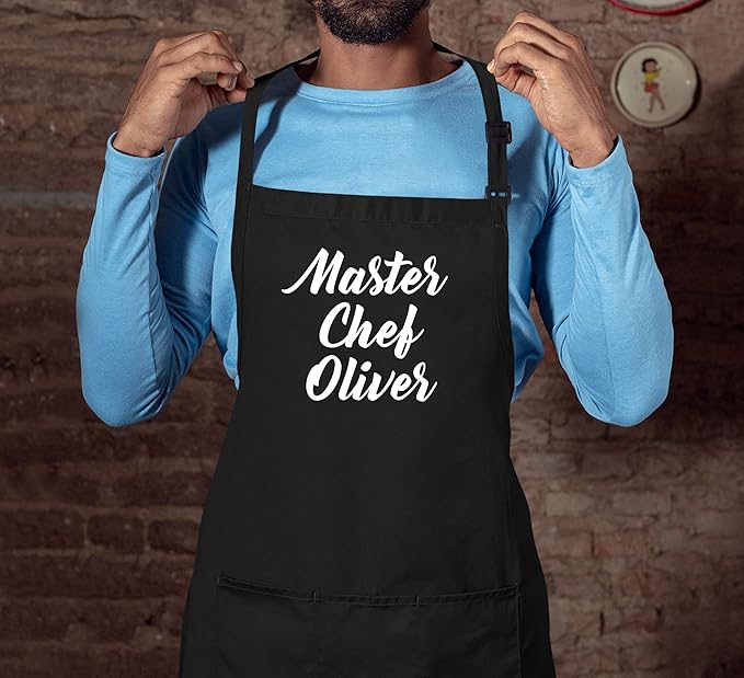 TEEAMORE Custom Aprons for Women Men Add Your Text Personalized Chef Kitchen Apron