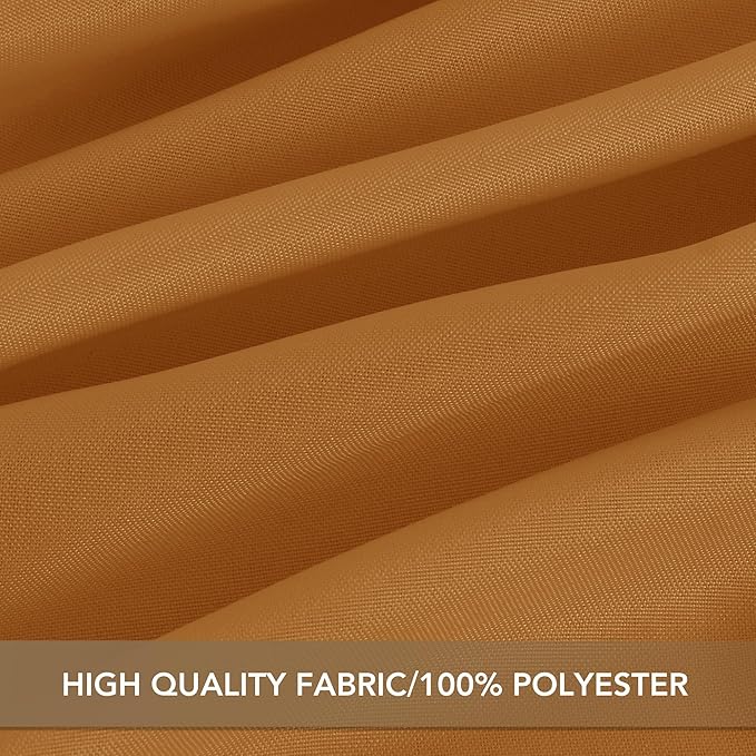 sancua Thanksgiving Round Tablecloth 120 Inch Diameter, 8 Pack Bronze, Circle Polyester Fabric Light Brown Fall Table Cloth Cover for Harvest Wedding Party Reception Banquet (Fit 48-96 Inch Tables)