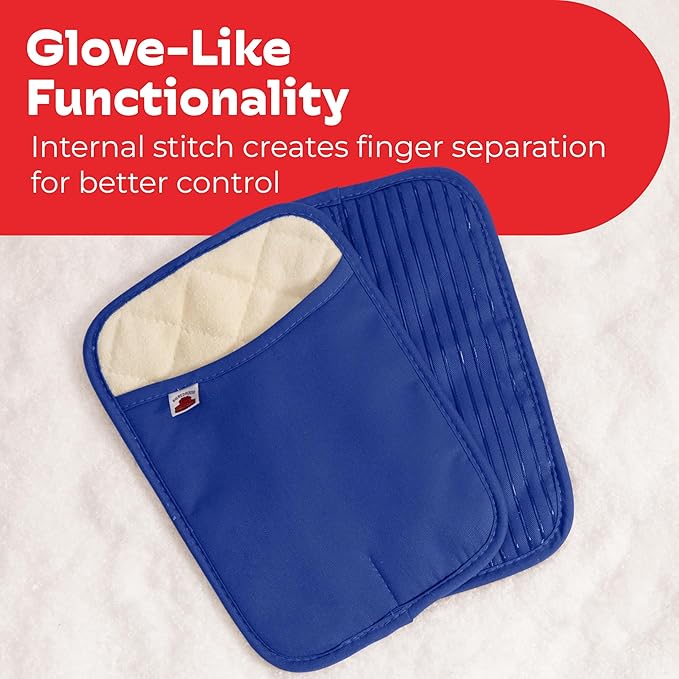 Big Red House - Silicone Pot Holders - Set of 2 Dark Royal Blue - 10x3 - Heat Resistant to 536 F / 280 C Kitchen Protectors Hot Pans Baking Professional Grade Cooking Mitts