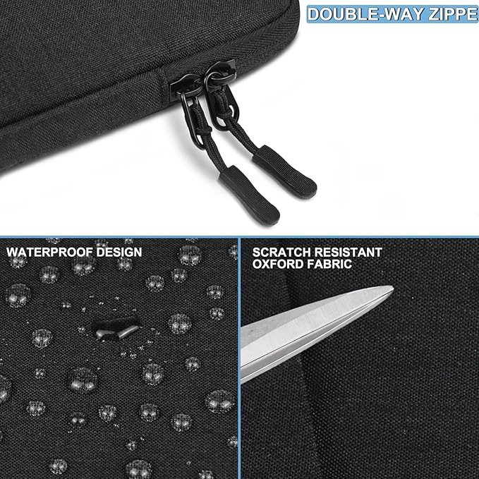 Laptop Sleeve Bag 14 inch, Shockproof Protective Computer Cover with Accessories Pocket, Portable Laptop Case Compatible for 14 inch MacBook Air/Pro, Dell, HP, Acer, Asus, Lenovo, Black