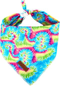 UP URARA PUP Dog Bandana - Comfortable Cotton Triangle Bid Scarf for Medium Large Dogs, Washable Pet Kerchief for Girl Boy, Tie Dye, Cute Classic