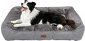 ZAKAPAWS Orthopedic Dog Bed for Large Dogs - Waterproof Memory Foam Dog Couch Bed with Sides, Pet Beds with Washable Cover & Non-Slip Bottom, Grey, 38x28 Inch