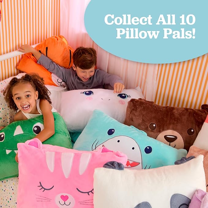 Saint Eve Kids Pillow Pals Fuzzy Pillow Case, Cute Animal Friends Soft Pillow Cover for Kids Beds and Nap Time - Mochi The Dino