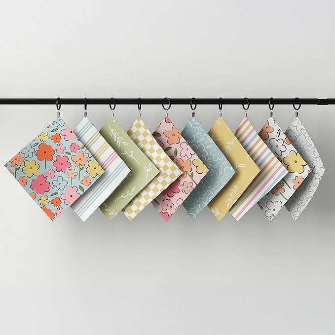 10-Pcs Fat Quarters Fabric Bundles of 100% Soft Cotton, 18" x 22" - Sweet Blooms Floral Fabric Squares for Patchwork, Quilts, Pillow Covers & More - DIY Handmade Crafts & Home Décor