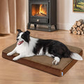 ZAKAPAWS Dog Bed for Large Dog - Orthopedic Pet Beds with Memory Foam, Waterproof Removable Washable Cover with Non-Slip Bottom, Khaki, 35" L x 23" W x 3" H