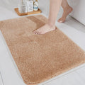 COSY HOMEER Bath Rugs for Bathroom Extra Thick - Anti-Slip Bath Mats Soft Plush Yarn Shaggy 100% Strong Mirco Polyeste Mat Living Room Bedroom Mat Floor Water Absorbent(Beige,24x36 - Inches)