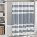 Madison Park Spa Waffle Shower Curtain Pieced Fabric with 3M Scotchgard Moisture Management, Premium Spa Quality Modern Shower Curtains for Bathroom, Standard 72x72, Indigo Blue