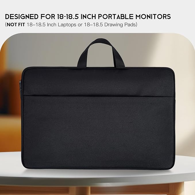 Portable Monitor Case 18.5 inch, Carrying Monitor Sleeve Bag Compatible with VisionOwl InnoView Upperizon Large Portable Monitor, Travel Padded Protective Case with Accessory Pocket