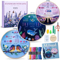 ETSPIL Beginner Embroidery Kit for Teens & Adults - 3-Pack, 19 Stitches, Pre-Stamped Patterns, Needle Minder, 7.8-Inch Hoop, Threads & Needles, Guide & Video - DIY Craft Gift for Women