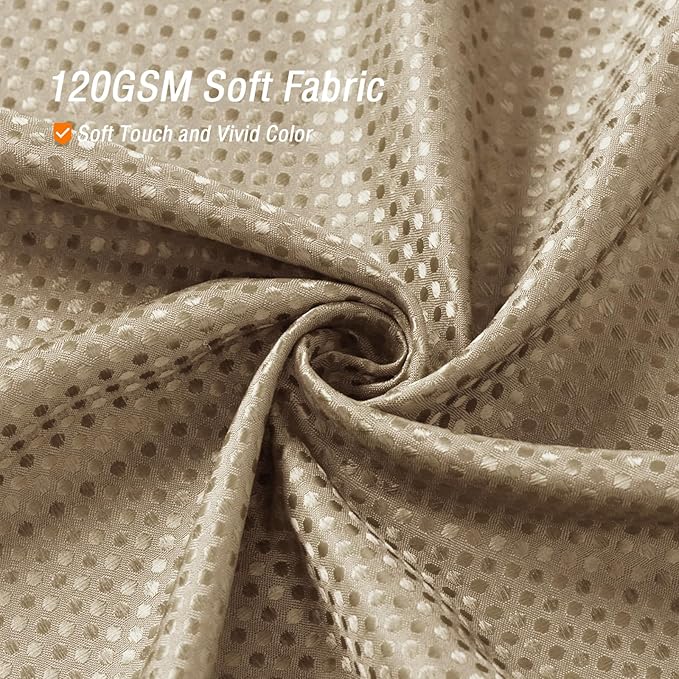 Gibelle Beige Shower Curtain, Waffle Weave Textured Fabric Shower Curtain for Bathroom - Soft Cloth & Hotel Spa Luxury, Water Repellent, Machine Washable, 72X72, Beige