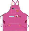 Canvas Work Apron for Men Women with 3 Pockets Heavy Duty Crossback Kitchen Chef Aprons for Cooking Grilling Barista