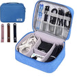 3-Wfinfing Travel Cable Organizer Pouch Electronic Accessories Carry Case Portable Waterproof All-in-One Storage Bag for Cord, Charger, Phone (Azure blue single)