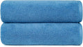 Amazon basics 2 piece Lightweight quick-dry bath towel, 100% cotton, Lake Blue, 54" x 30"