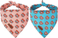 Unique Style Paws Dog Valentine's Bandanas 2Pcs Washable Cotton Triangle Love Heart Dog Scarfs for Small Medium Large Dogs and Cats