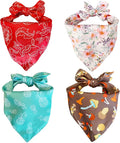 DORUI 4 Pack Dog Bandanas,Pet Bandanas, Premium Durable Fabric, Unique Design, Adjustable Scarf for Cat Puppy Dogs(Small)