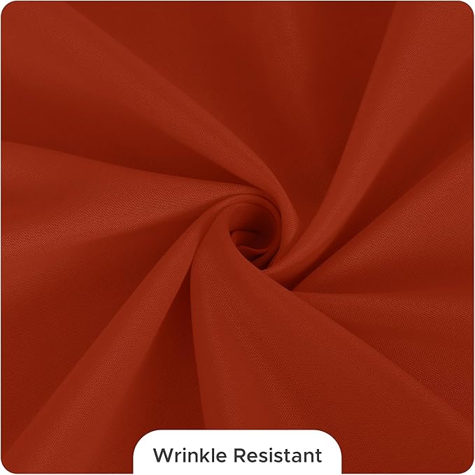 Fitable 8 Pack Rectangle Tablecloths: Stain Resistant Wrinkle Free Fall Table Clothes, Washable Reusable Polyester Table Covers for Wedding Thanksgiving Party Birthday Banquet(Rust, 70x120 inch)