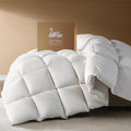 Goose Down Fiber Comforter California King Size – All Season Naturally Breathable Down Comforters, Luxury Hotel Collection Duvet Insert 8 Corner Tabs, Cotton Fabric Baffle Box White 70oz Fill
